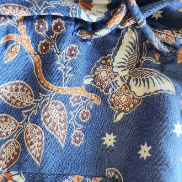 House of Harlow cinched waist/corset fitted floral/butterfly blouse XS - Picture 11 of 13